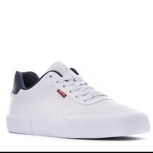 🆕LEVIS MUNRO LOW LACE-UP TRAINERS CASUAL SNEAKERS MEN SHOES WHITE/NAVY SZ 10 NEW